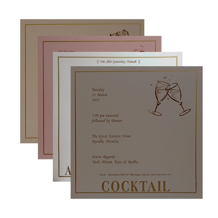 Maroon Copper Foil Wedding Card-King of Cards