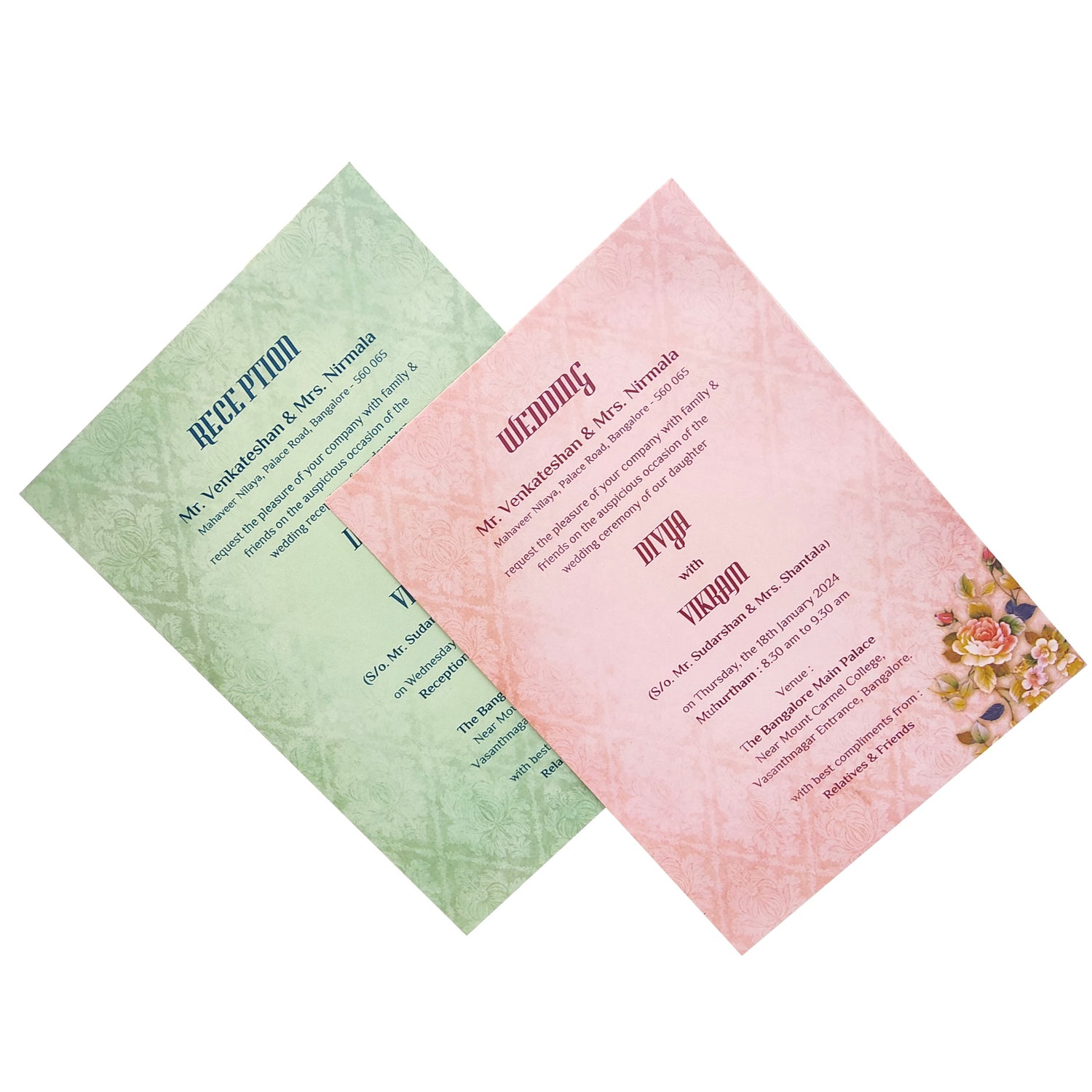 Pista Green Padded Floral Design In Offset-KNPO9529G