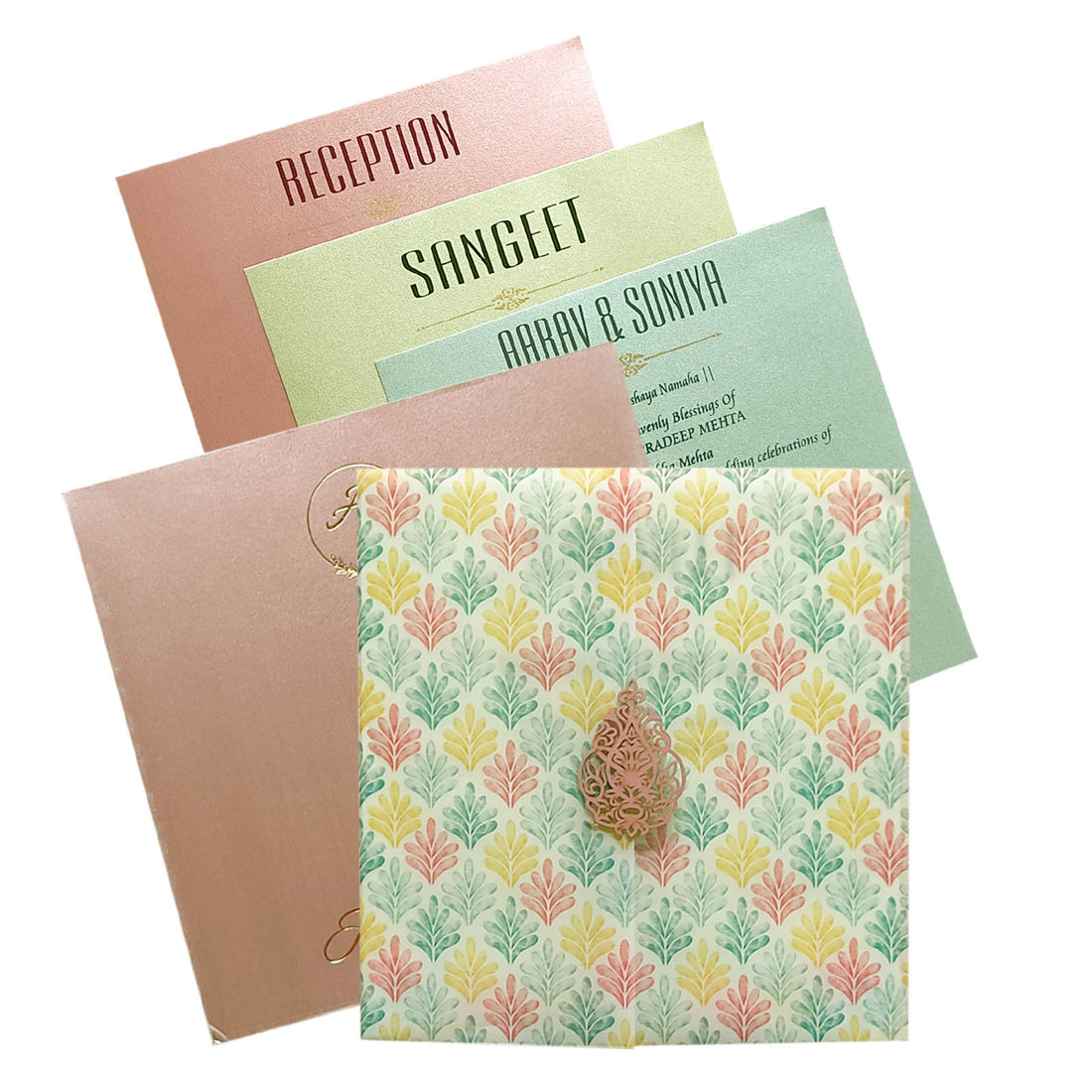 Metallic Pink Tracing sheet Invitation-KRC29010