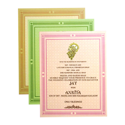 Light Mauve Pink Wedding Card-King of Cards