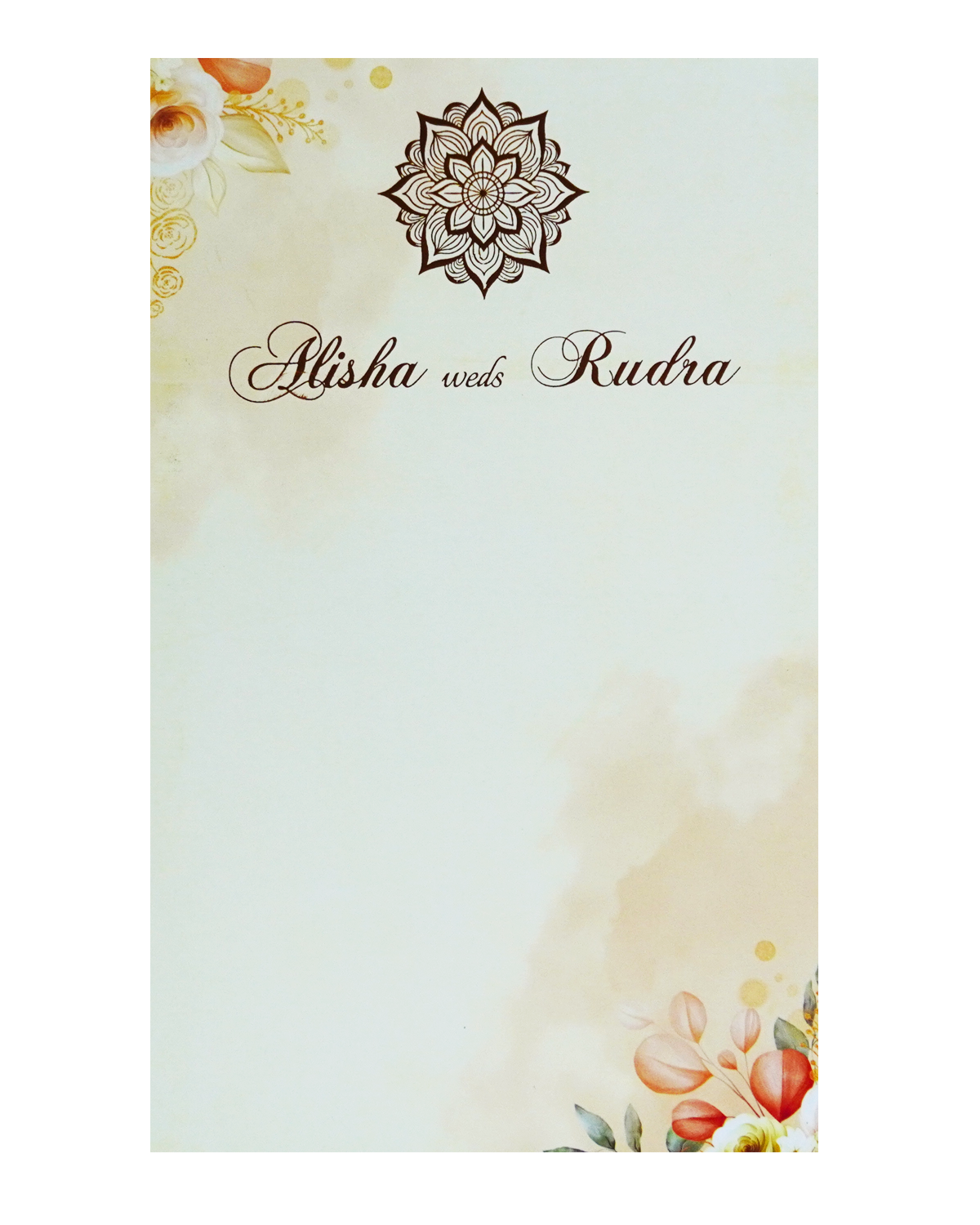 Cream Floral Single Card-KRCS7280