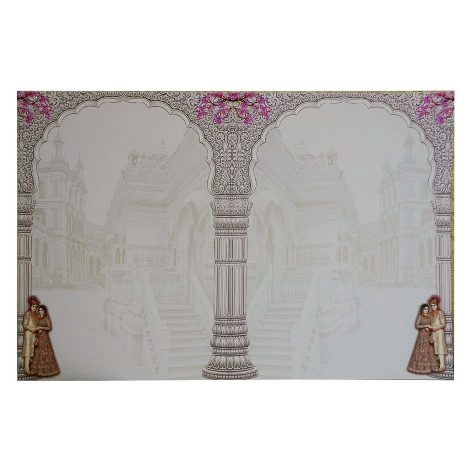 Lavender Floral Bride Groom Wedding Card-KNKJ1131