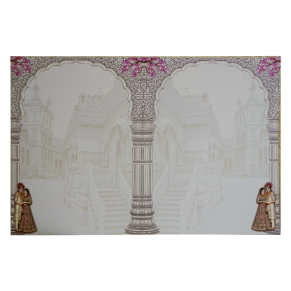 Lavender Floral Bride Groom Wedding Card-KNKJ1131