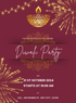 Maroon Fireworks diwali Invitation-AADIW014