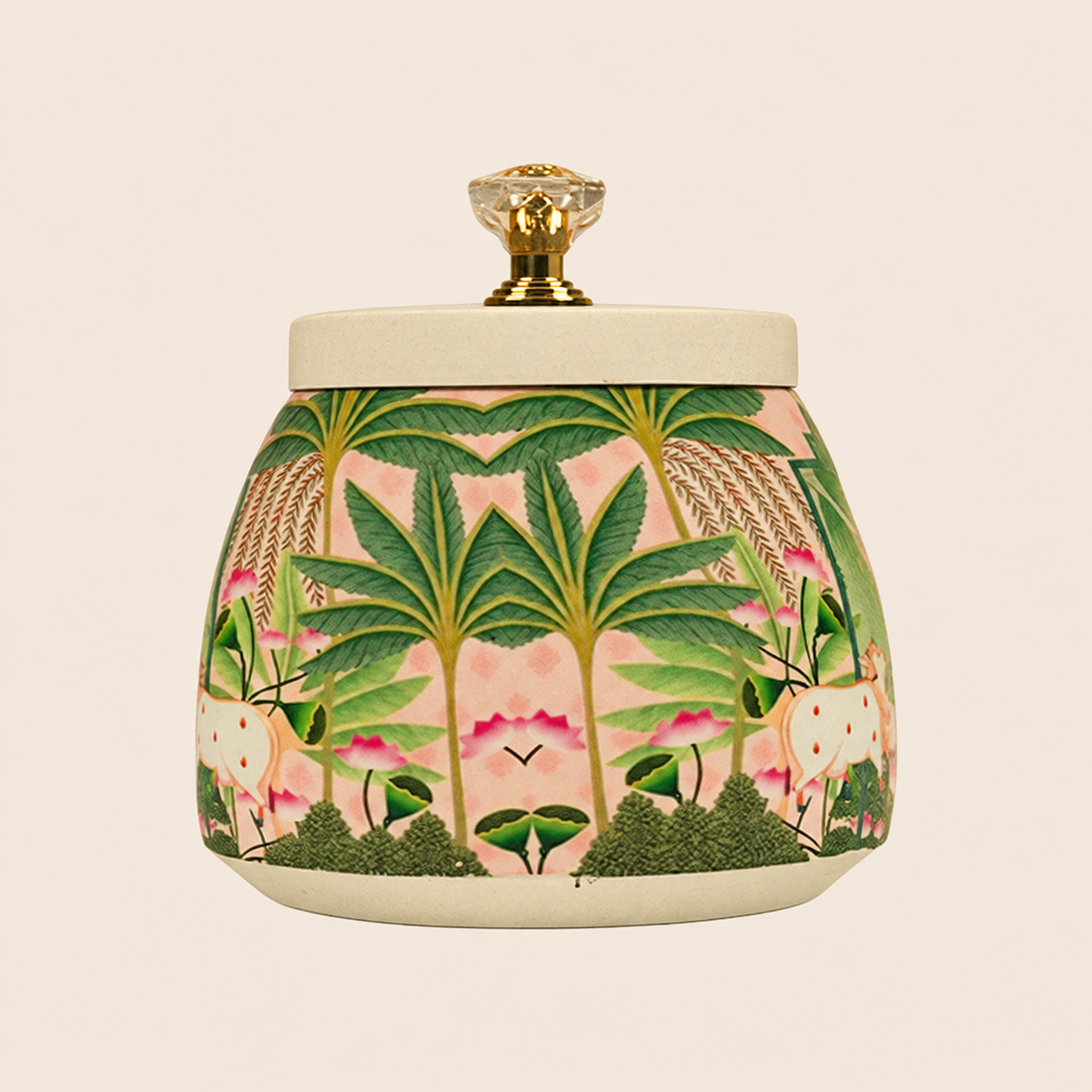 Pink Tropical Floral Decorative Jar - KRAJ0060