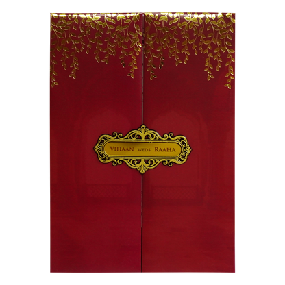 Red Padded Wedding Card-KRC30670