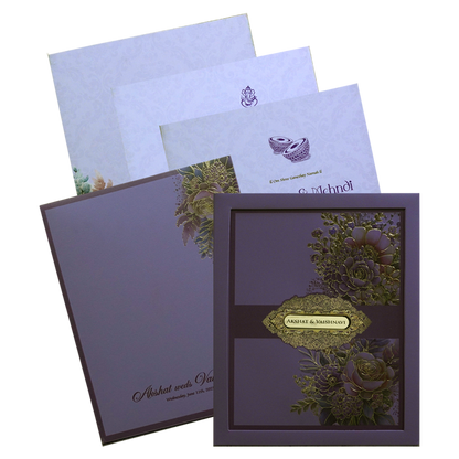 Make your event special with our exclusive Purple Premium Padded Invitation Card. Shop now! ?WhatsApp Support ?Express Delivery.