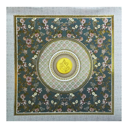 Grey Green Floral Invitation Card-King of Cards