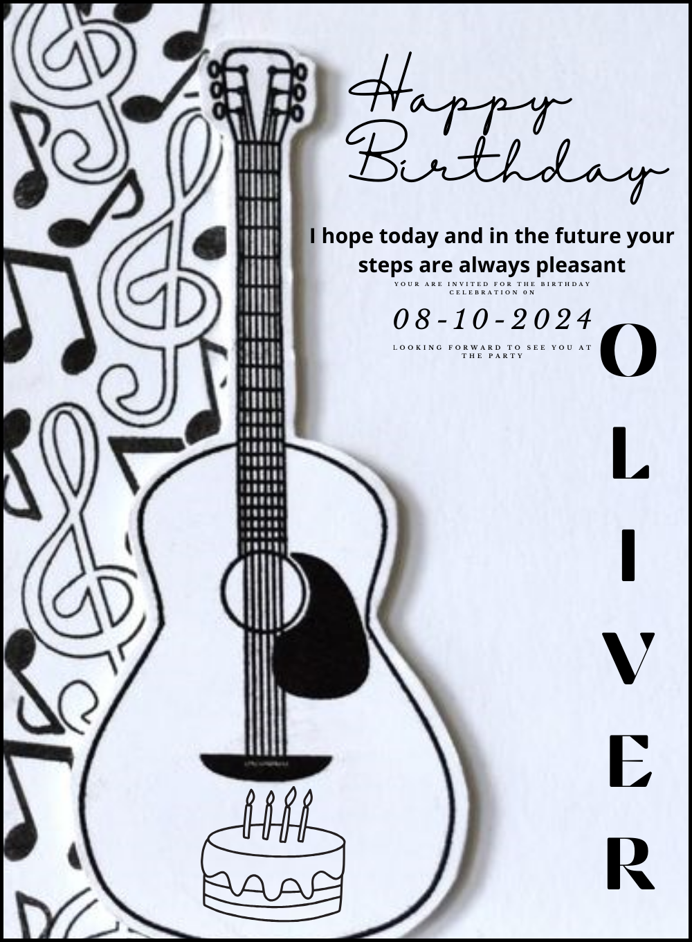 Guitar Rocking Birthday cards for him-King of Cards
