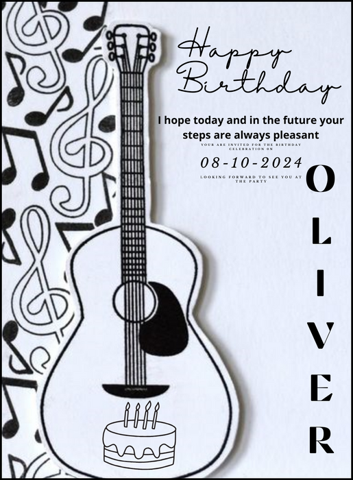 Guitar Rocking Birthday cards for him-King of Cards