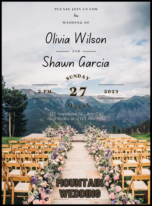 Mountain Bench Destination Theme Invitations-AADTI016
