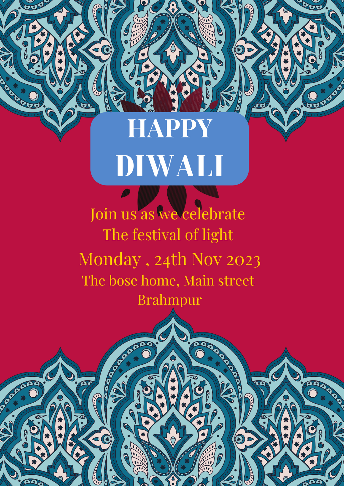 Pink Diyas Diwali Invitation-AADIW004