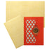 Red Metallic Die Cut Wedding Card With Ganesha Sticker-KNCM801R