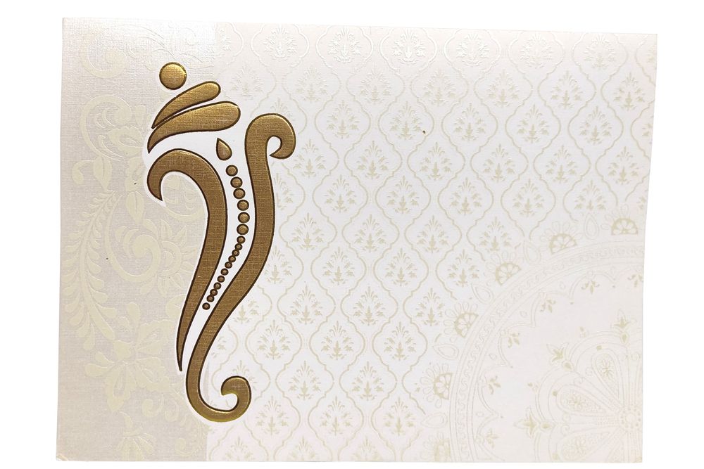 White Ganesha Invitation Card-King of Cards