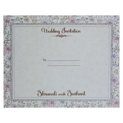Grey Floral Padded Invitation-King of Cards