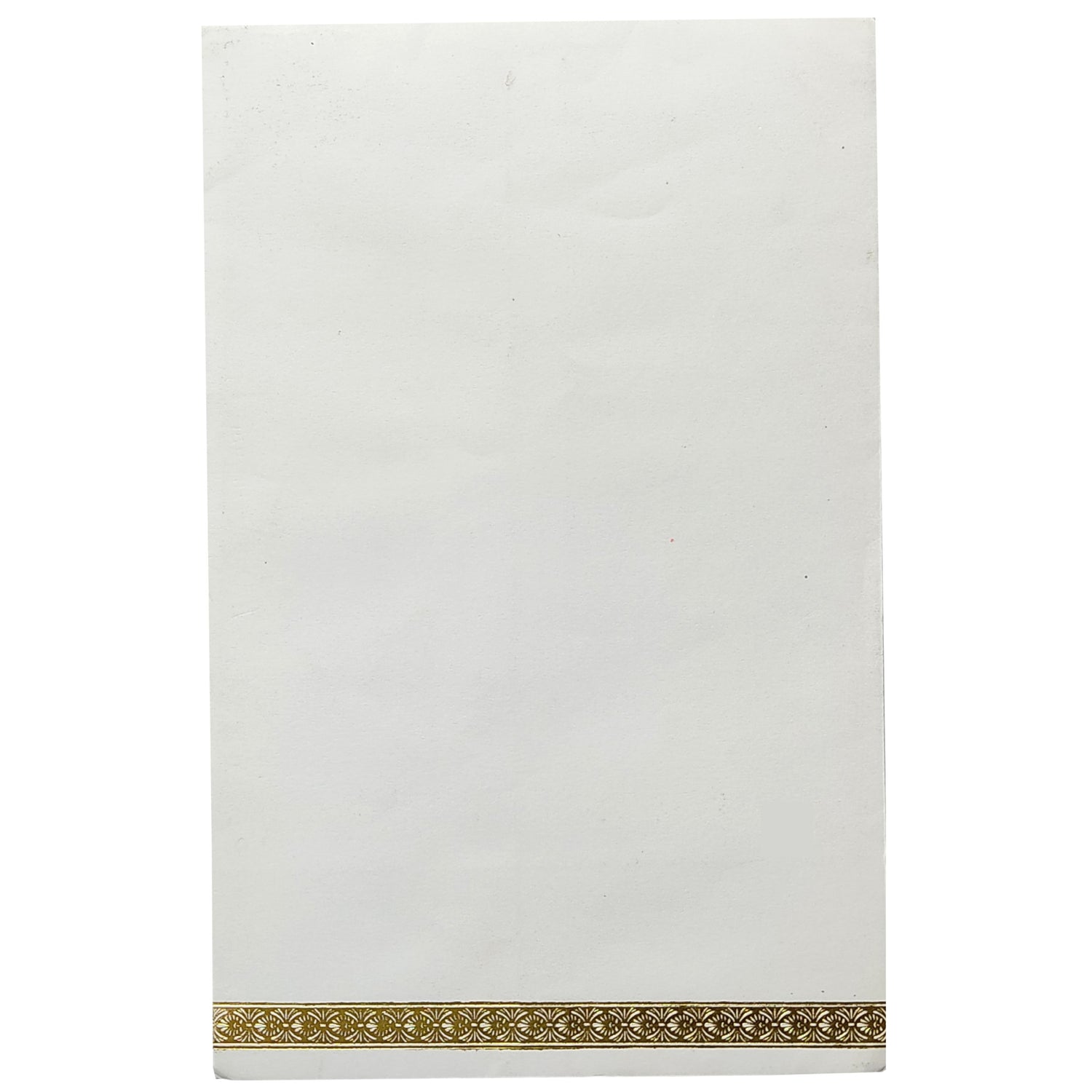 White Single Sheet With Gold Foil Border-knk3578