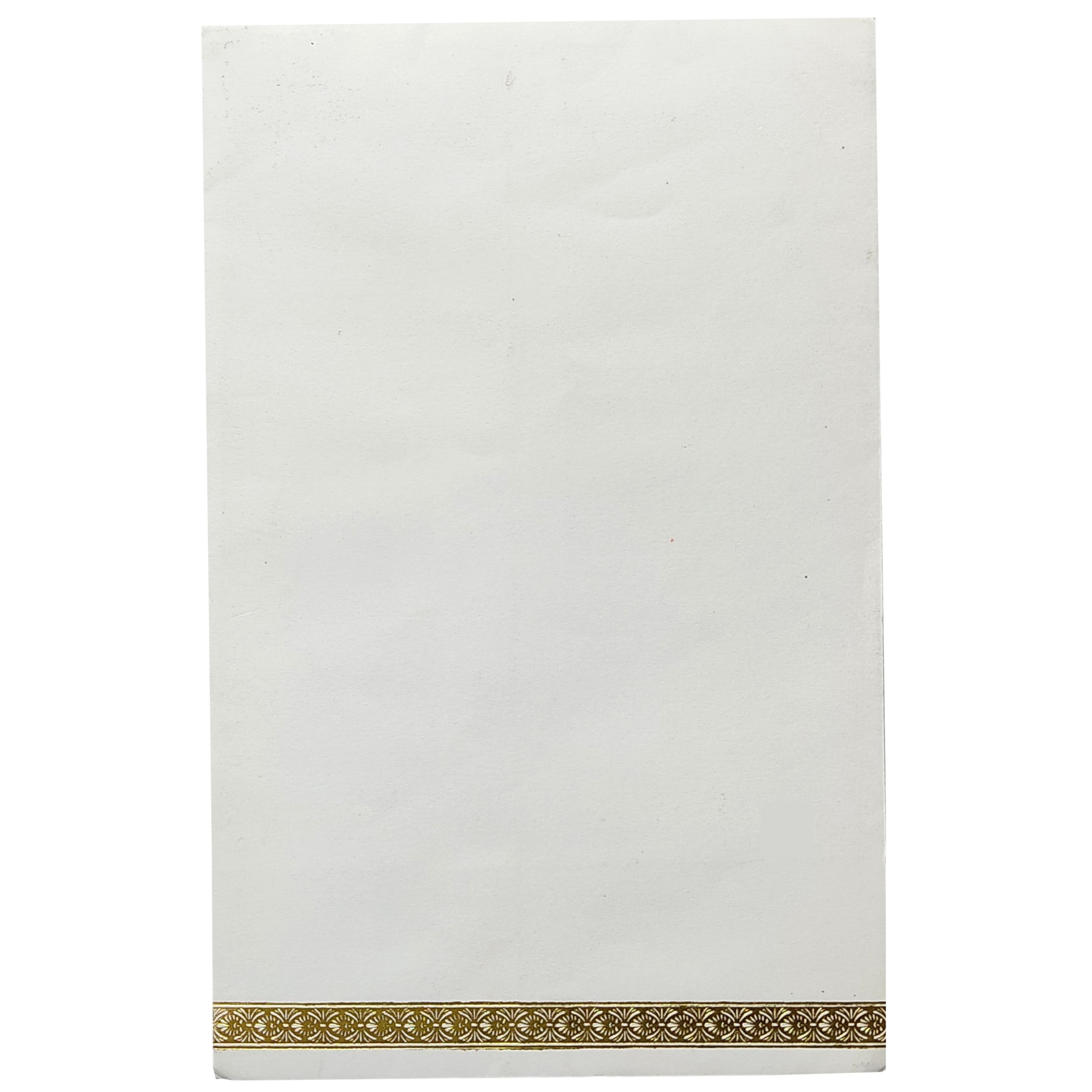 White Single Sheet With Gold Foil Border-knk3578