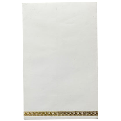 White Single Sheet With Gold Foil Border-knk3578