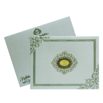 Greyish Green Floral Invitation-King of Cards