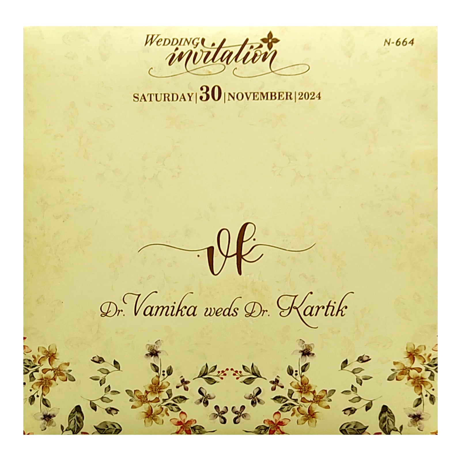 Beige Laser Cut Invitation-KVN06640
