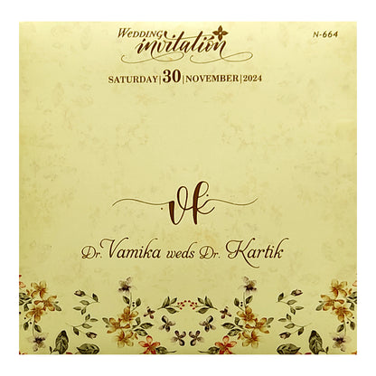 Beige Laser Cut Invitation-KVN06640