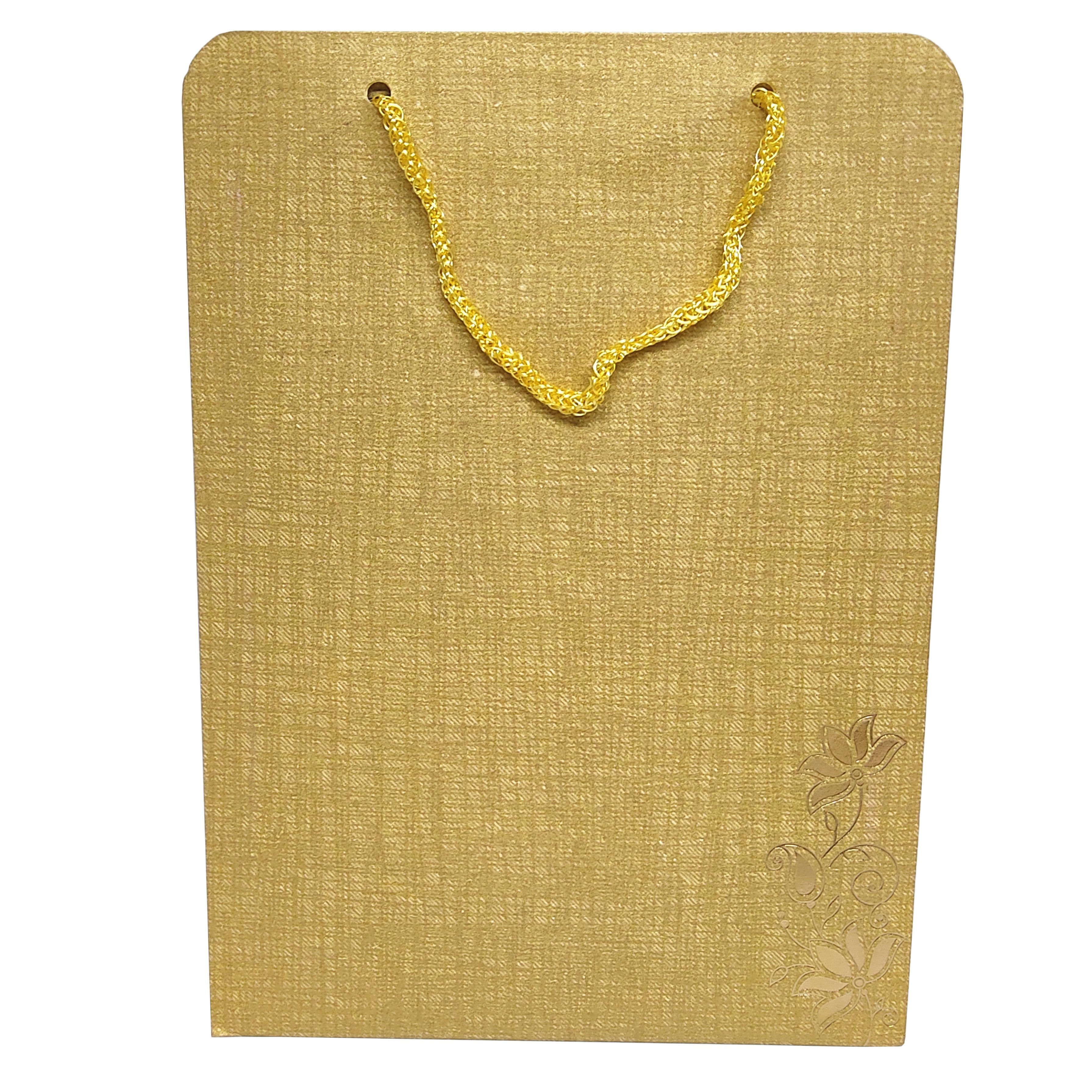 Brown Gold Metallic Door Type Pattern With Floral Design-KNCA214N