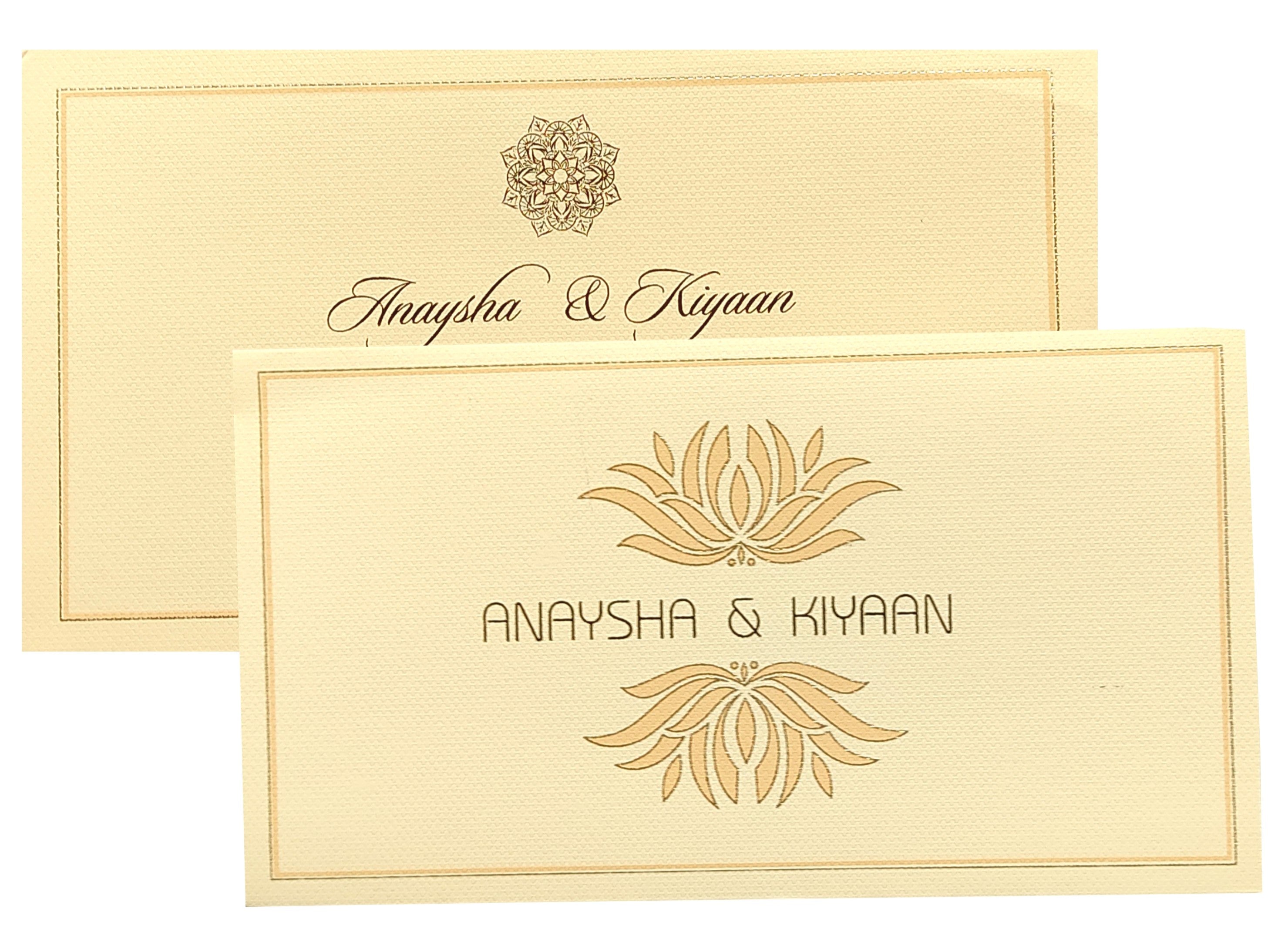 Cream Floral Padded Invitation Card-KRC29152