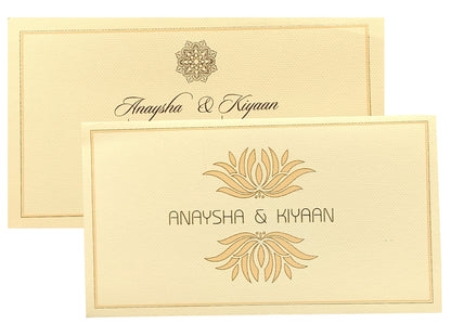 Cream Floral Padded Invitation Card-KRC29152