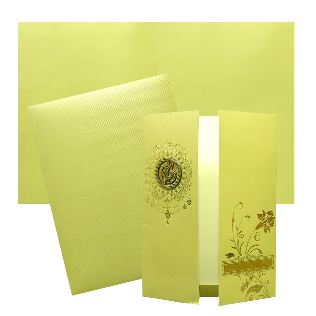 Light Green Floral Door Invitation Card-KNK8701LG