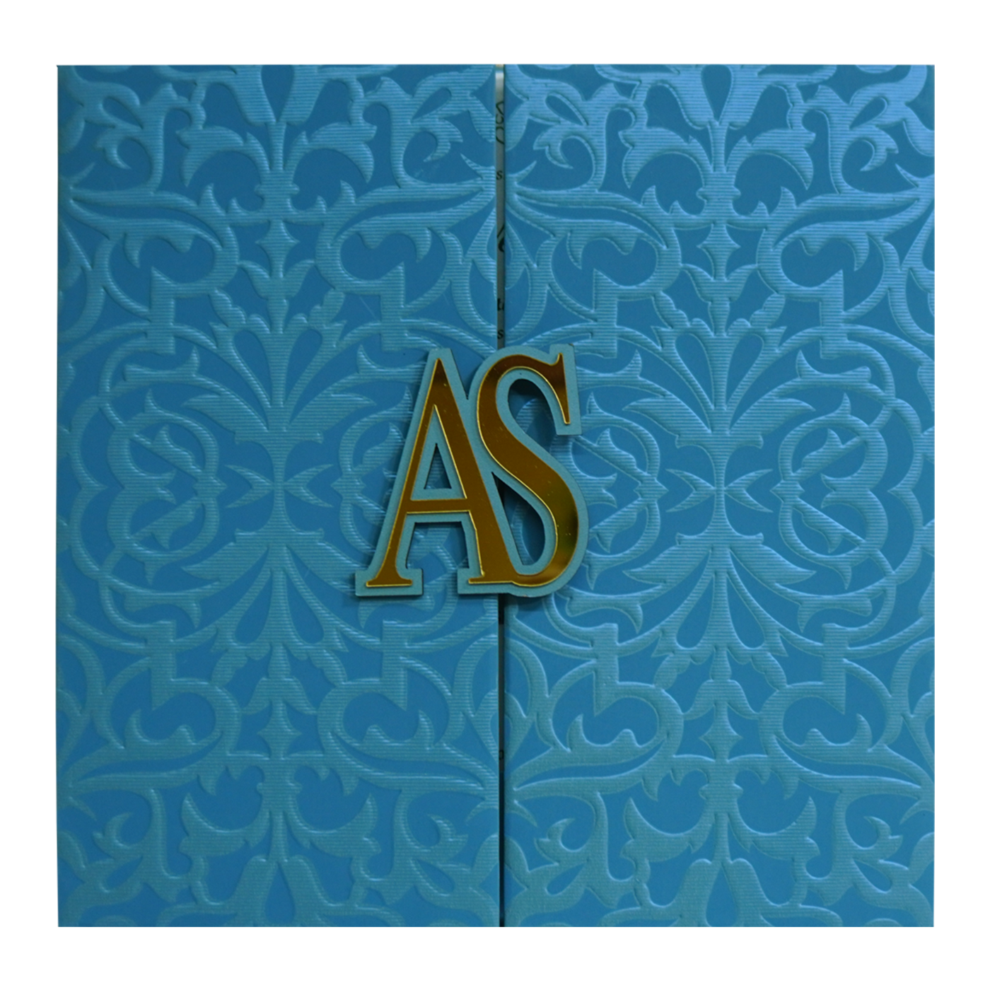 Light French Blue Textured Invitation-KRC30392