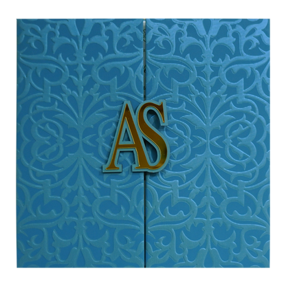 Light French Blue Textured Invitation-KRC30392