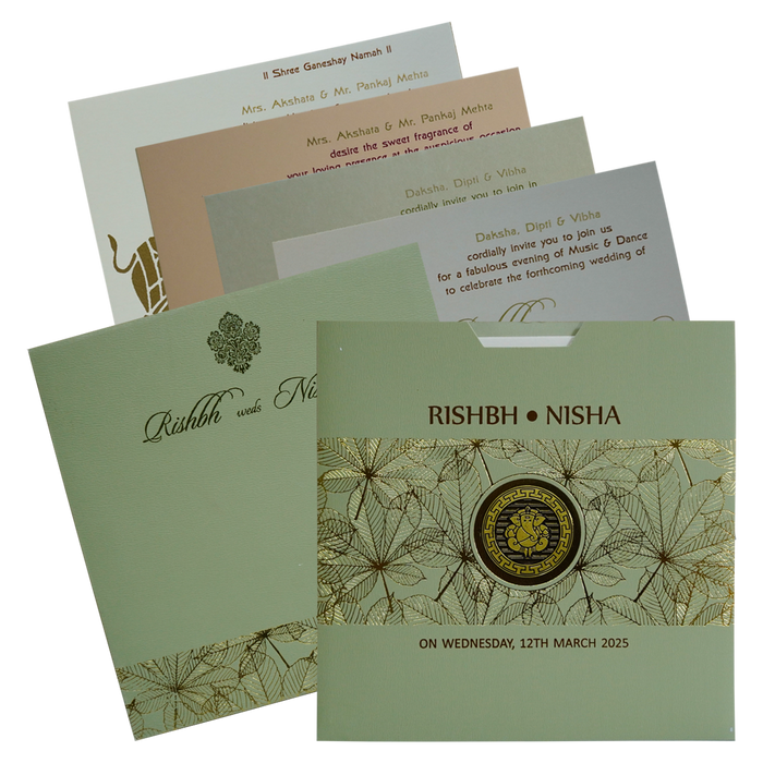 Pastel Green Wedding Card-King of Cards