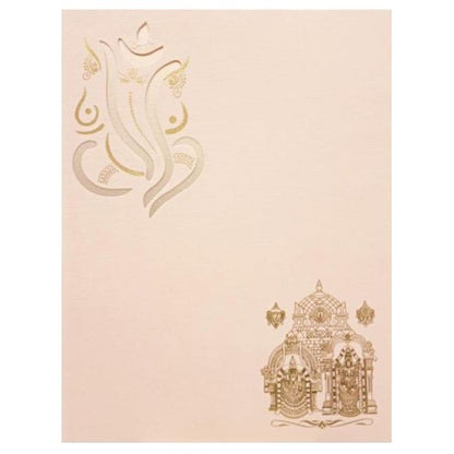 Cream Balaji Padmavathi Invitation Design-King of Cards