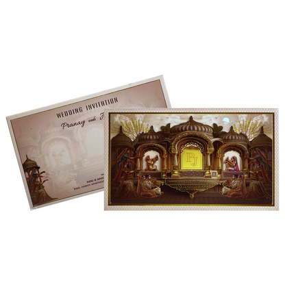 Light Cream Royal Padded Wedding Card-King of Cards