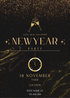 Black With Gold Glitter New Year Party Invitation-AANYI004