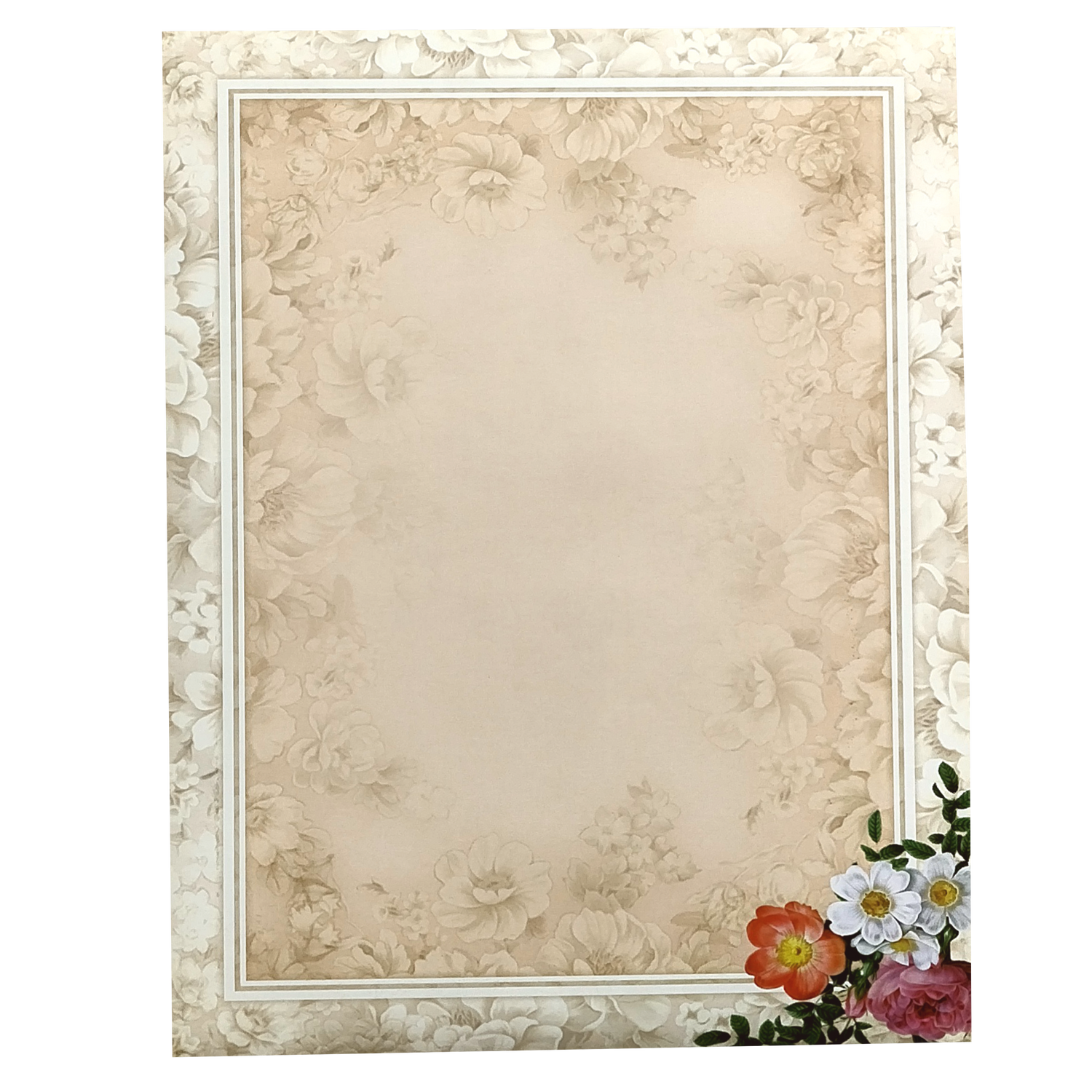 Peach Floral Nameplate Invitation Card-KNKJ1120