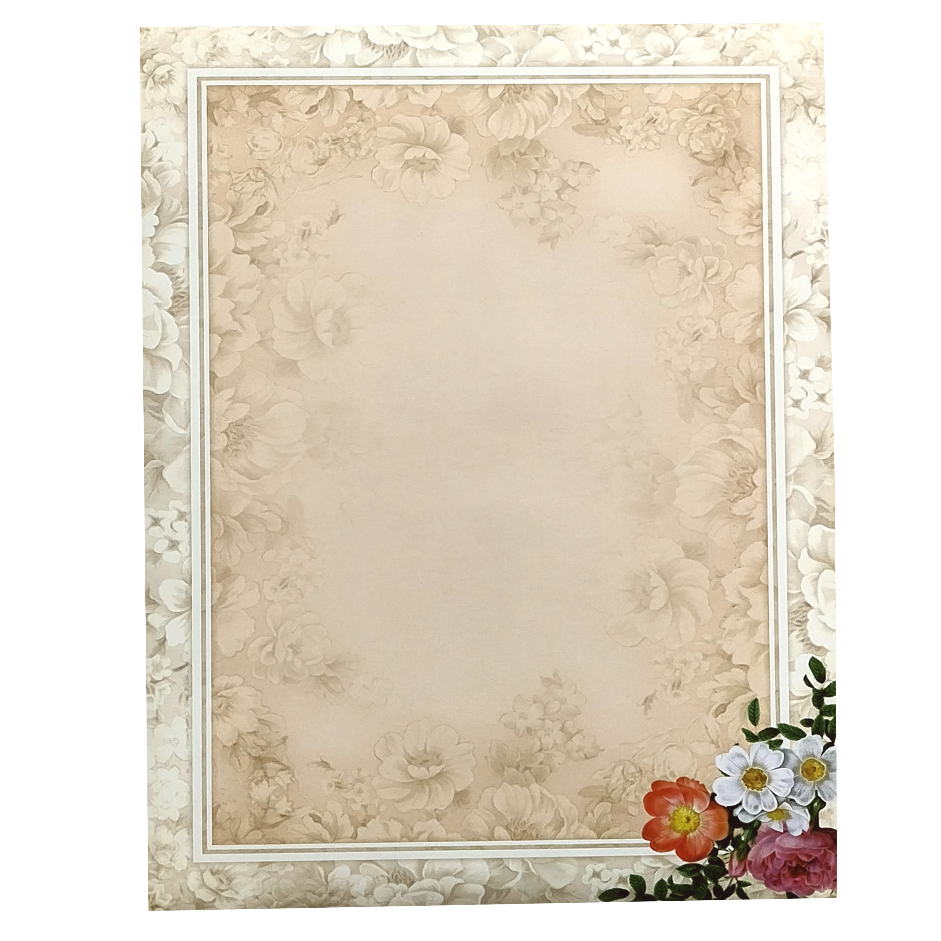 Peach Floral Nameplate Invitation Card-KNKJ1120