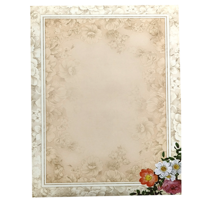 Peach Floral Nameplate Invitation Card-KNKJ1120