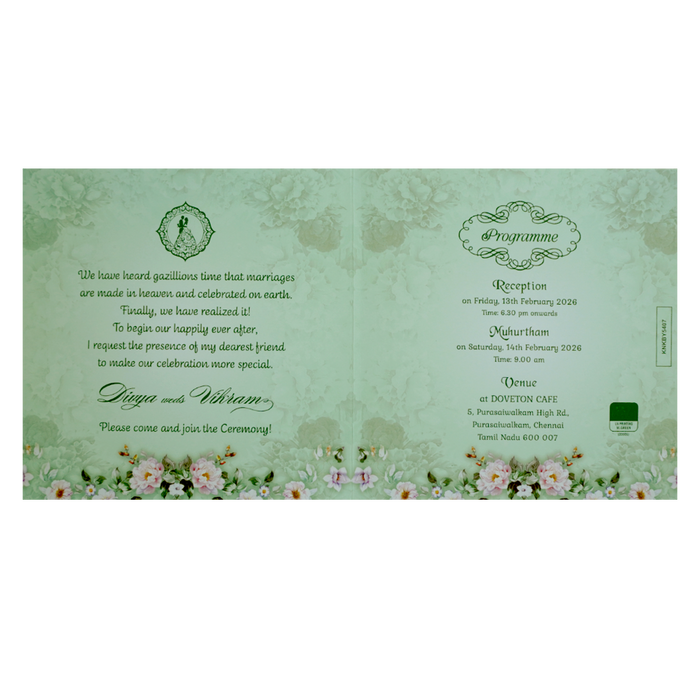 Berry Blue Floral Offset With Name Plate-KNKBY5407-King of Cards