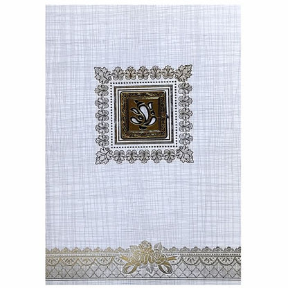 Grey Metallic Invitation Card With Gold Foiling Design-KNCP23GF-King of Cards