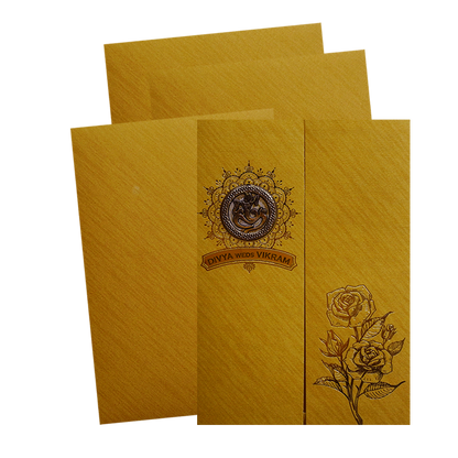 Make your event special with our exclusive Metallic Gold Ganesha Wedding Card . Shop now! ?WhatsApp Support ?Express Delivery.
