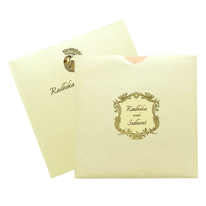 Cream Floral Design Invitation Card-King of Cards
