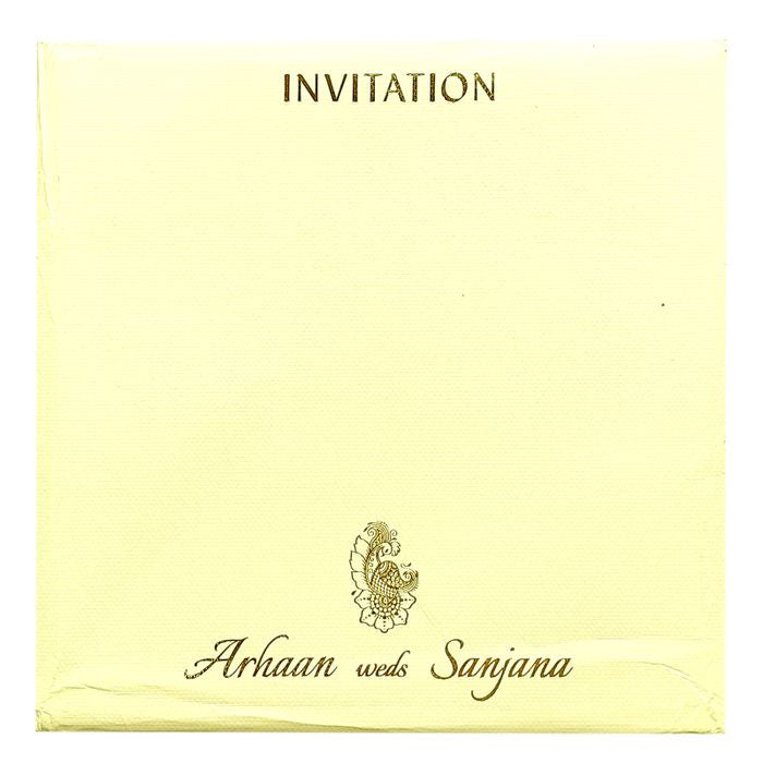 Blue Peacock Padded Nameplate Invitation Card-King of Cards