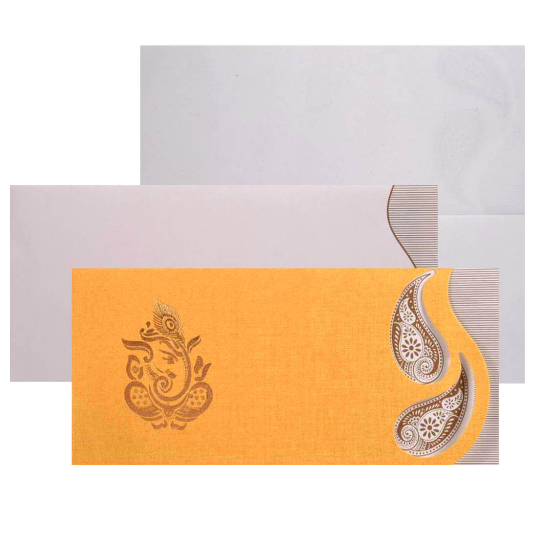 Gold Peacock Feather Invitation