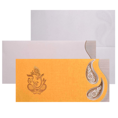 Gold Peacock Feather Invitation