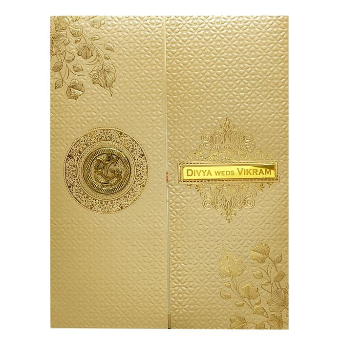 Peach Embossed Nameplate Invitation Card-King of Cards