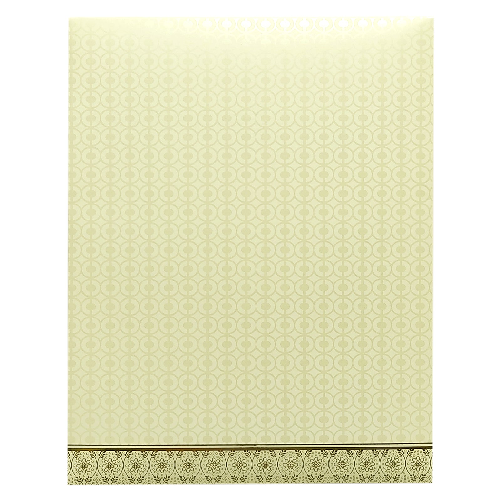 White Embossed Floral Invitation Card-KNK4106W