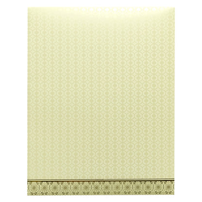 White Embossed Floral Invitation Card-KNK4106W