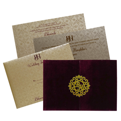 Make your event special with our exclusive Red Velvet Fabric Invitation Order now! ?WhatsApp Support ?Express Delivery.