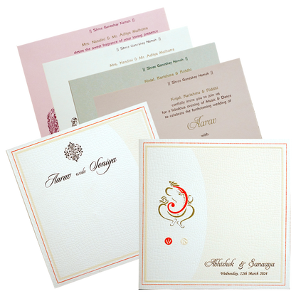Light Pink Ganesha Box Wedding Card-KRC30362